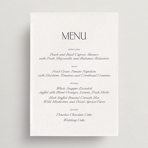 RUSH ORDER Menu Card - Napoli Collection