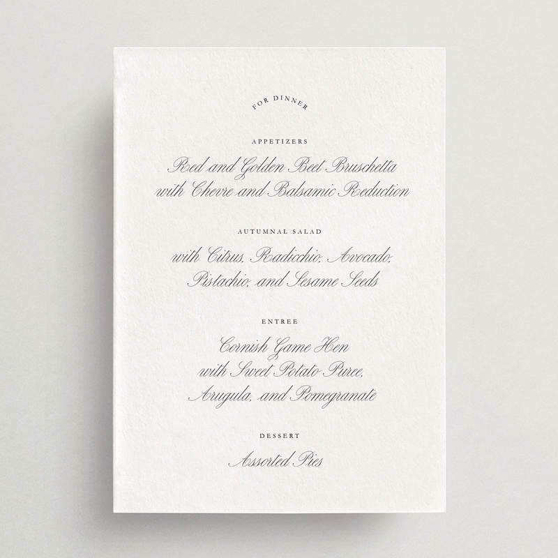 Menu Card