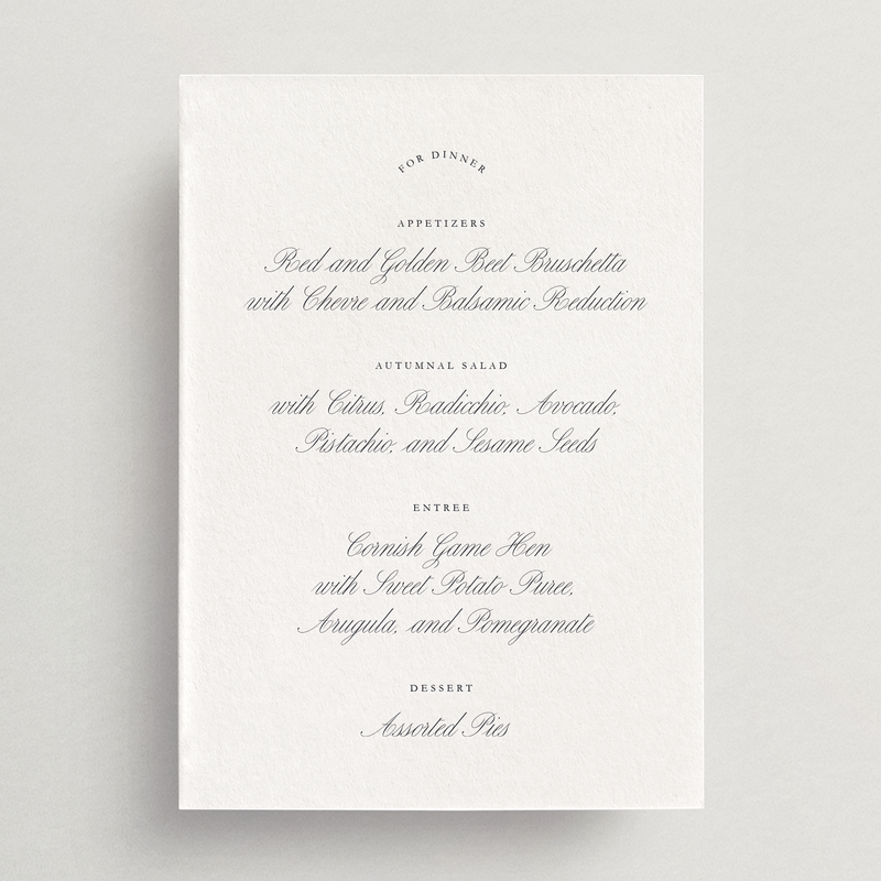 Menu Card - Roma Collection