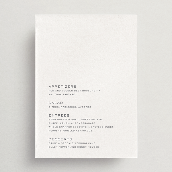 RUSH ORDER Menu Card - Modena Collection