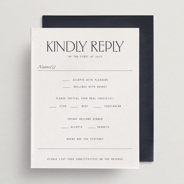 Detailed Response Card/Envelope (With Meals/Events)