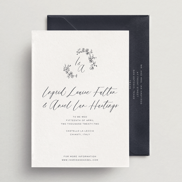 Save-the-Date Card/Envelope - Choice of Monogram