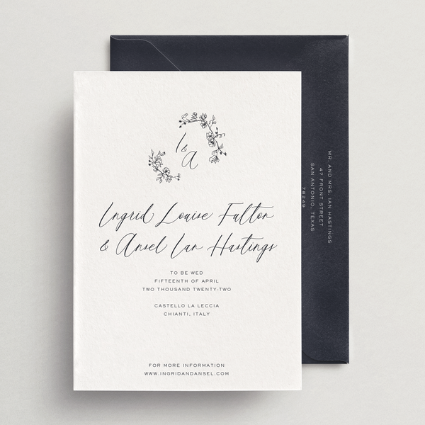 Save-the-Date Card/Envelope - Siena Collection (Choice of Monogram)