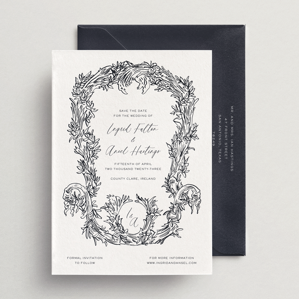 Save-the-Date Card/Envelope - Ornate Border