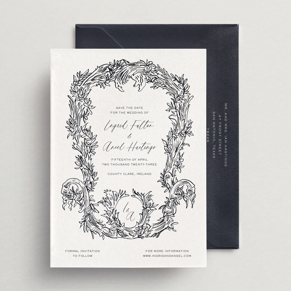 Save-the-Date Card/Envelope - Ornate Border - Siena Collection