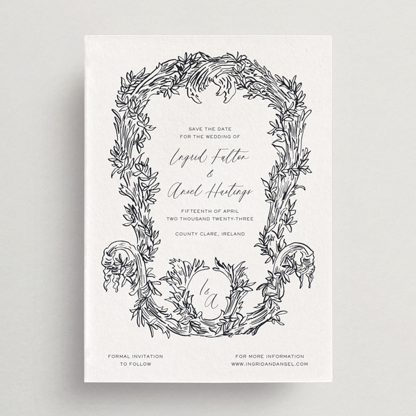 Save-the-Date Card/Envelope - Ornate Border