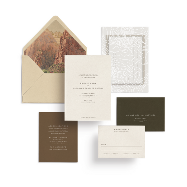 Curated 3 or 5-Piece Invitation Suite Set (Siena x Modena Collection - Topo Desert)